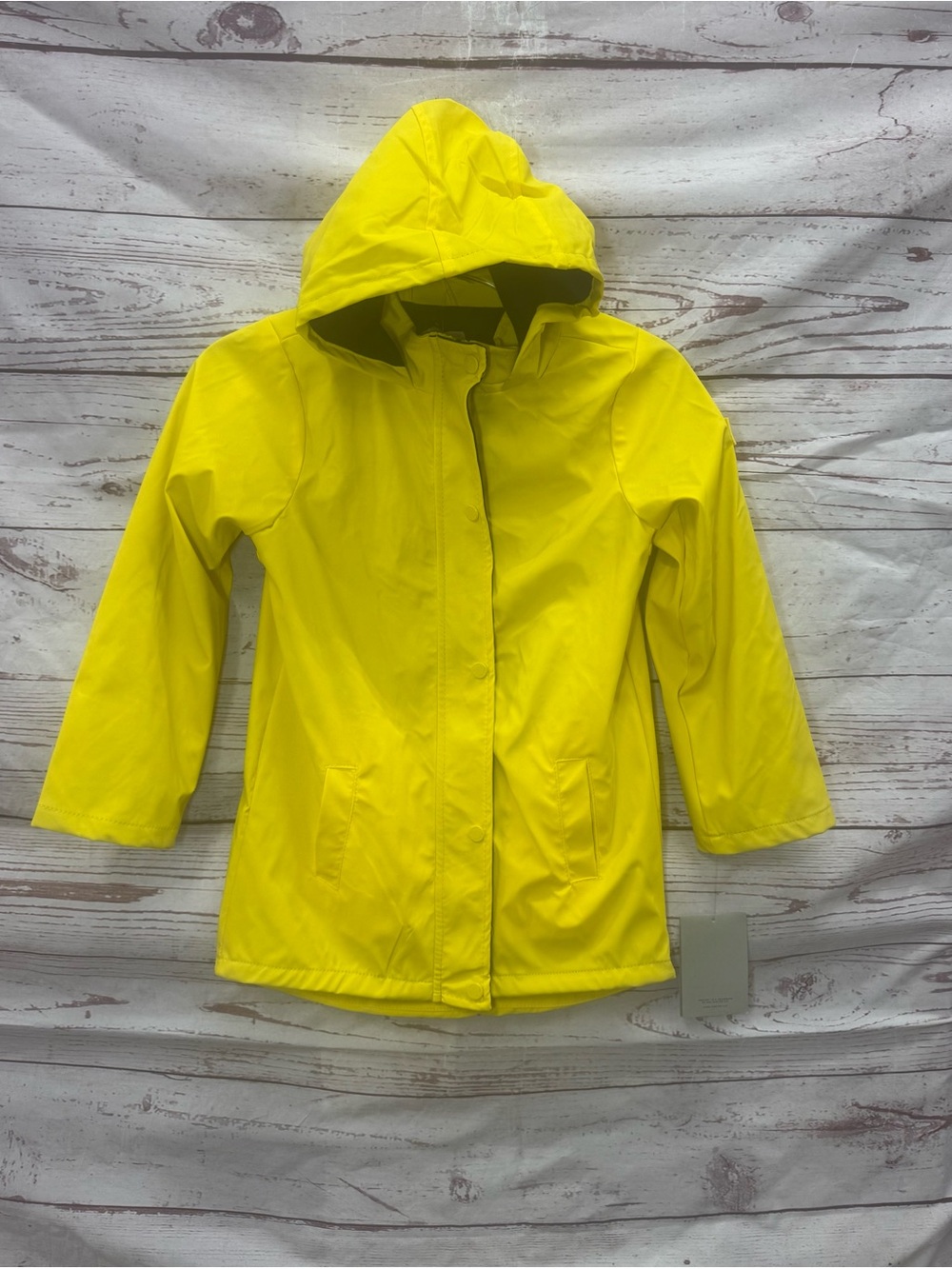 Hunter Yellow Hooded Rain Jacket Size 10